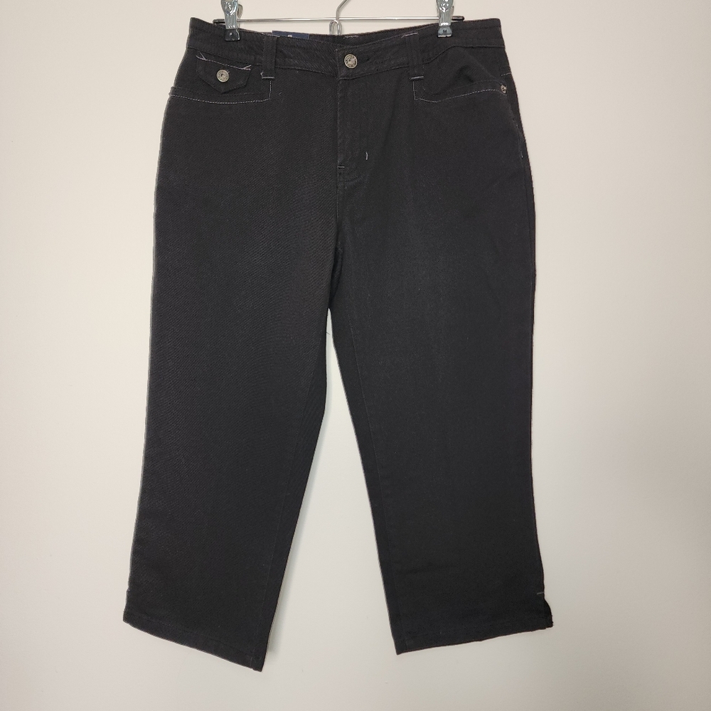 Bill Blass‎ denim capris black women's 8